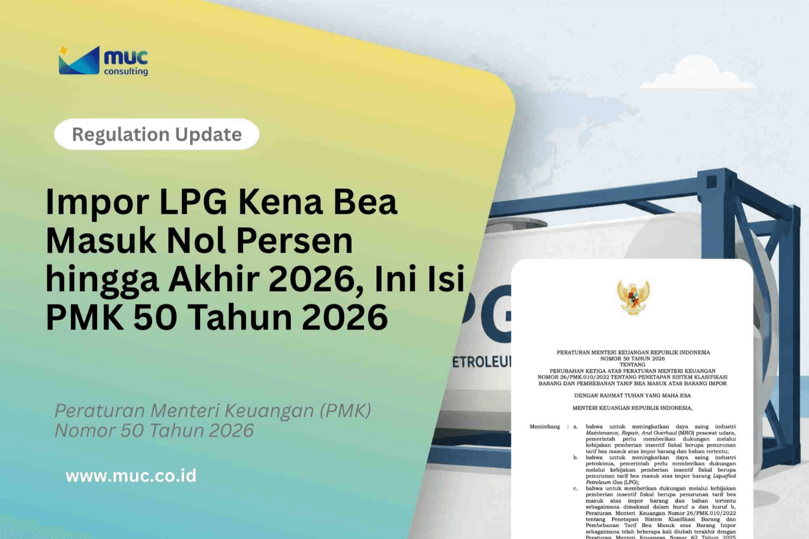 Impor LPG Kena Bea Masuk Nol Persen hingga Akhir 2026, Ini Isi PMK 50 Tahun 2026 Impor LPG Kena Bea Masuk Nol Persen hingga Akhir 2026, Ini Isi PMK 50 Tahun 2026