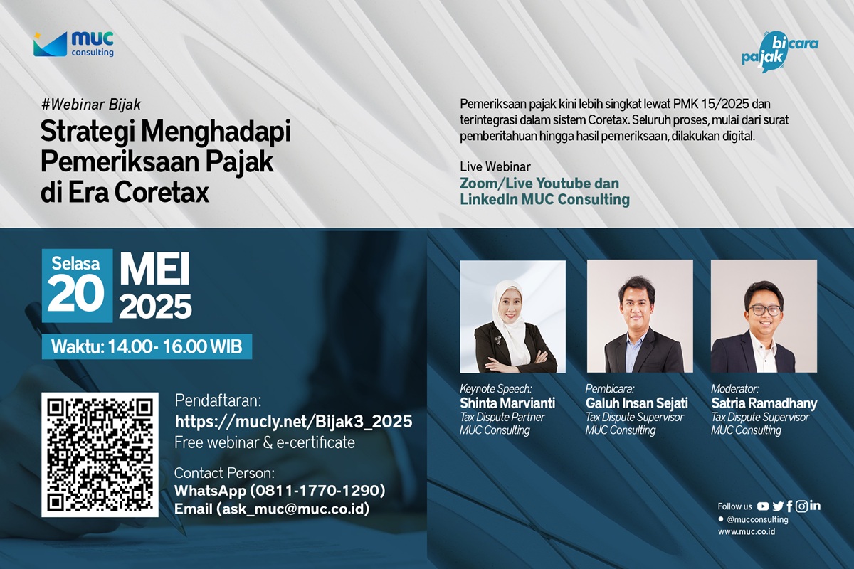 Webinar MUC BIJAK: Strategi Hadapi Pemeriksaan Pajak di Era Coretax