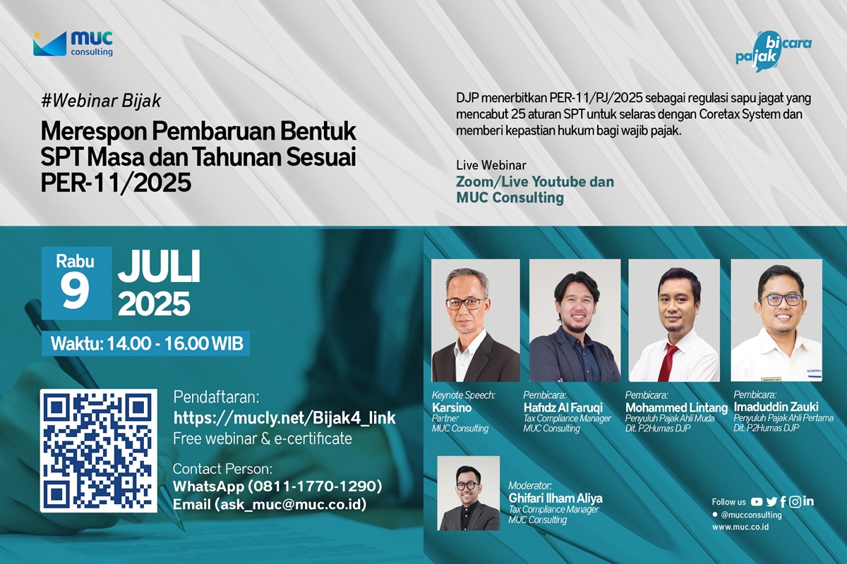 Pahami PER-11/2025 Lewat Webinar MUC BIJAK: Pembaruan SPT di Era Coretax