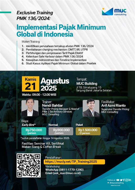 Exclusive Training PMK 136/2024: Implementasi Pajak Minimum Global di Indonesia