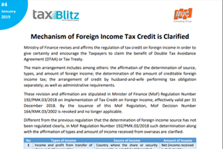 Mechanism of Foreign Income Tax Credit is Clarified