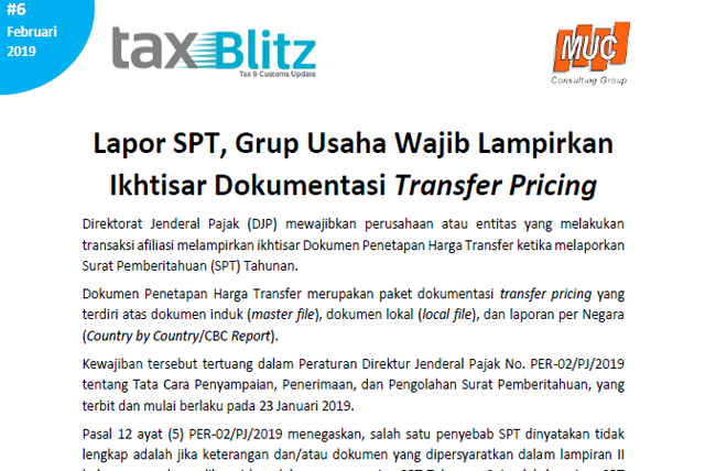 Lapor SPT, Grup Usaha Wajib Lampirkan Ikhtisar Dokumentasi Transfer Pricing