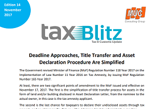 Deadline Approaches, Title Transfer and Asset Declaration Procedure Are...