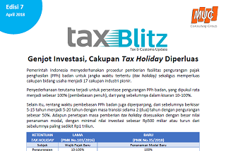 Genjot Investasi, Cakupan Tax Holiday Diperluas