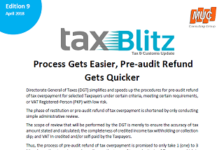 Process Gets Easier, Pre-audit Refund Gets Quicker